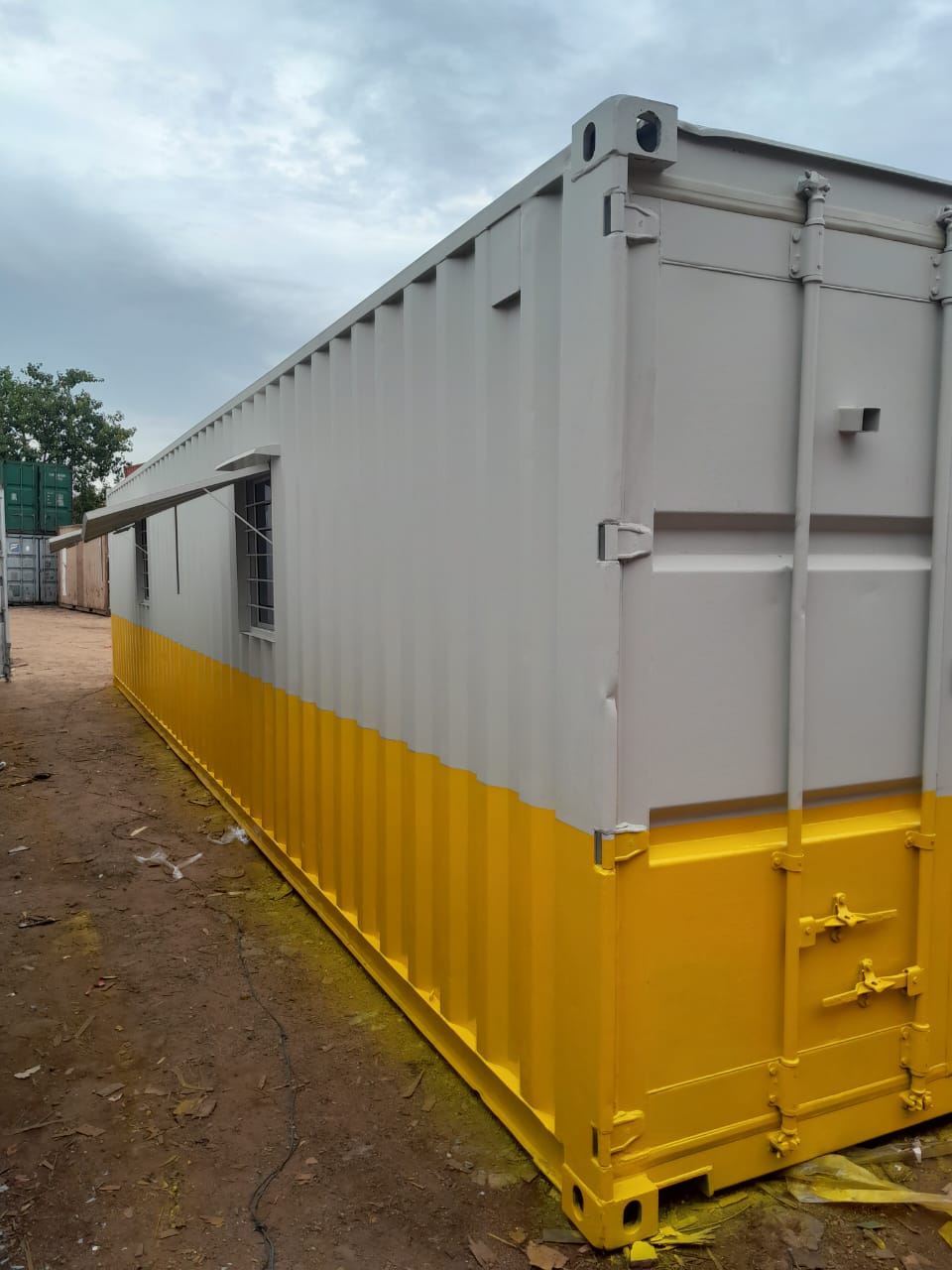 Modern container home with deck